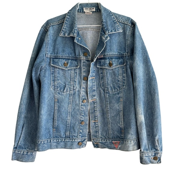Vintage Georges Marciano For Guess Jean Jacket 80s 90s Denim Size Medium - Picture 1 of 13